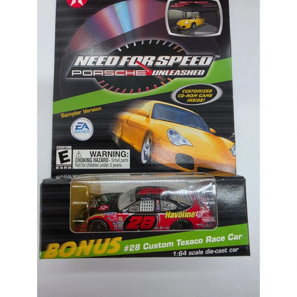 Texaco Need for Speed Porsche Unleashed PC Game & #28 Havoline Diecast 1:64 Car